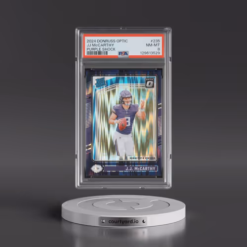 2024 Panini Donruss Optic #235 JJ McCarthy - Purple Shock (PSA 8 NM-MT)