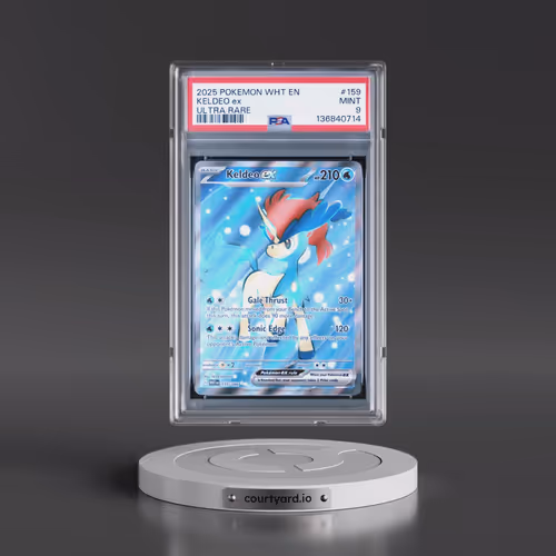 2025 Pokémon Wht EN-White Flare #159 Keldeo EX - Holo Ultra Rare (PSA 9 MINT)