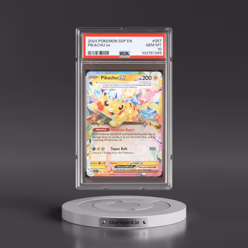 2024 Pokémon Ssp EN-Surging Sparks #057 Pikachu EX - Holo (PSA 10 GEM MINT)