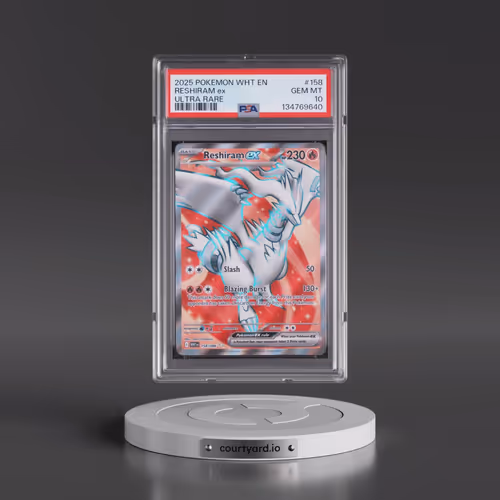 2025 Pokémon Wht EN-White Flare #158 Reshiram EX - Holo Ultra Rare (PSA 10 GEM MINT)