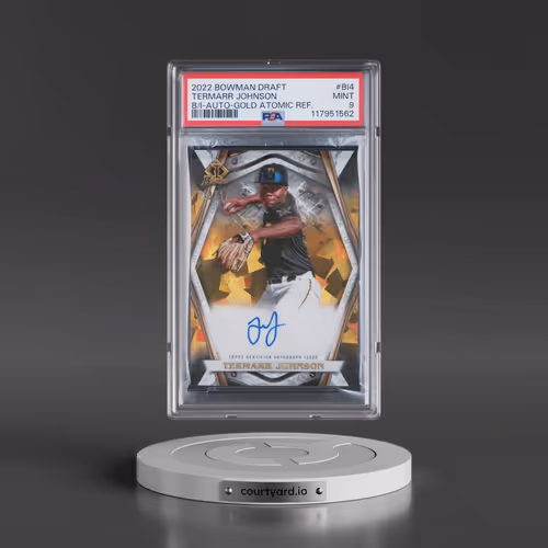 2022 Bowman Draft Bowman Invicta #BI4 Termarr Johnson - Autograph-Gold Atomic Refractor (PSA 9 MINT)