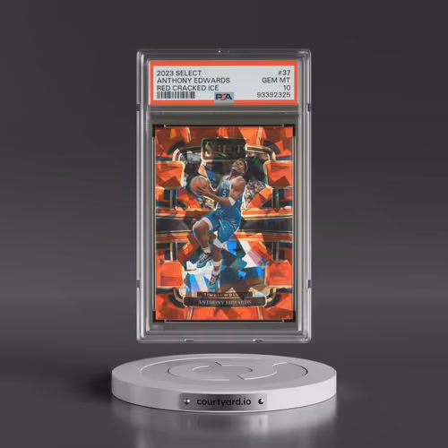2023 Panini Select #37 Anthony Edwards - Red Cracked Ice (PSA 10 GEM MINT)