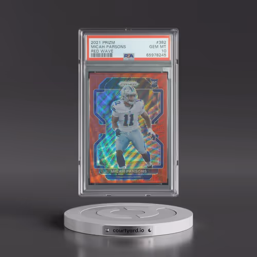 2021 Panini Prizm #382 Micah Parsons - Red Wave (PSA 10 GEM MINT)