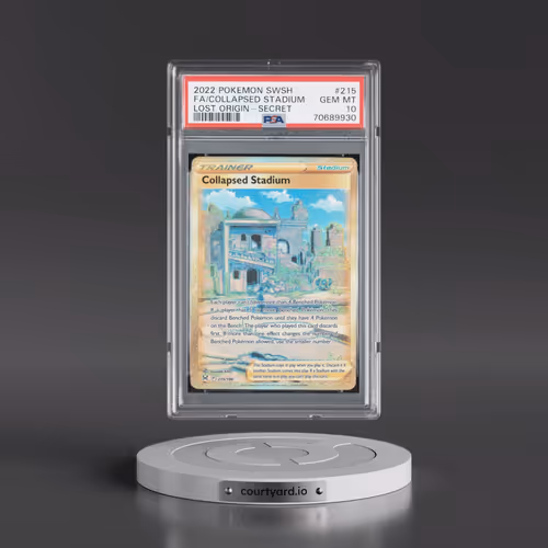 2022 Pokémon Sword & Shield Lost Origin #215 Collapsed Stadium - Full Art Secret (PSA 10 GEM MINT)