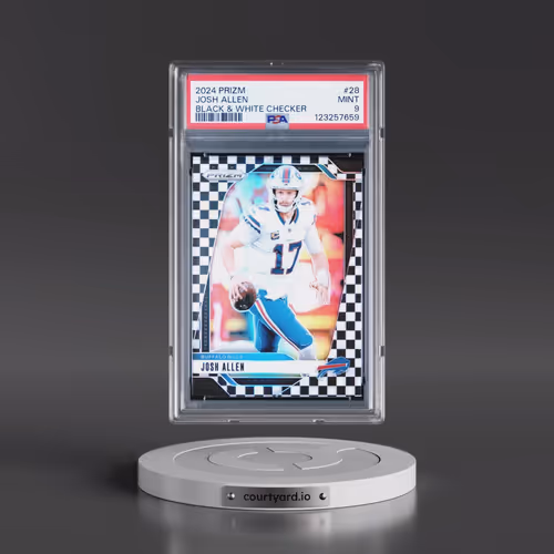 2024 Panini Prizm #28 Josh Allen - Black & White Checker (PSA 9 MINT)