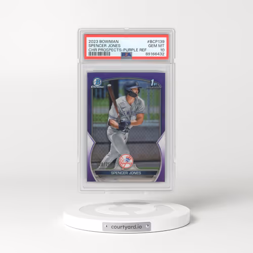 2023 Bowman Chrome Prospects #BCP139 Spencer Jones - Purple Refractor (PSA 10 GEM MINT)