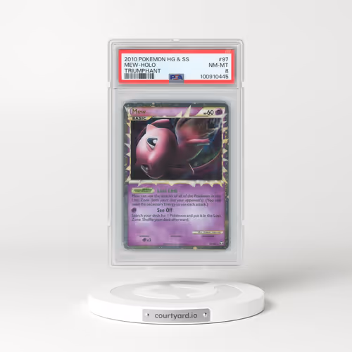 2010 Pokémon Heartgold & Soulsilver Triumphant #97 Mew - Holo (PSA 8 NM-MT)