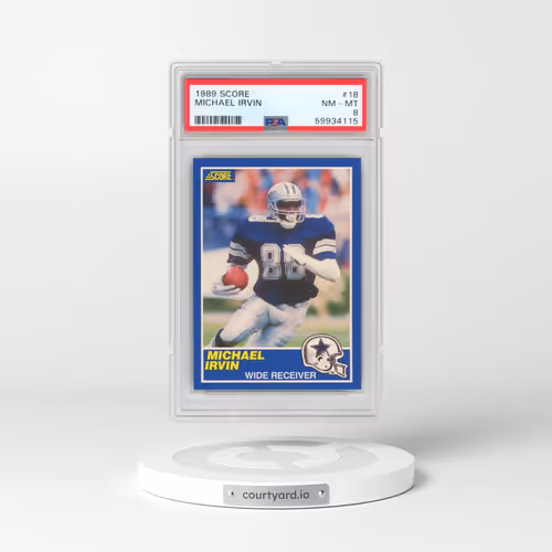 1989 Score #18 Michael Irvin (PSA 8 NM-MT)