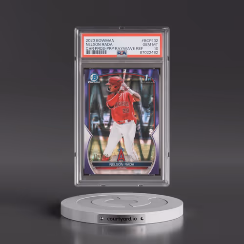 2023 Bowman Chrome Prospects #BCP132 Nelson Rada - Purple Raywave (PSA 10 GEM MINT)