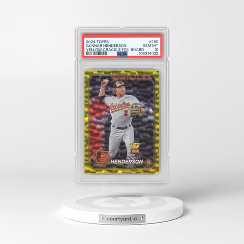 2024 Topps #450 Gunnar Henderson - Yellow Crackle Foil Board (PSA 10 GEM MINT)