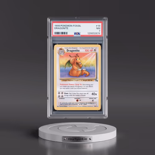 1999 Pokémon Fossil #19 Dragonite (PSA 7 NM)