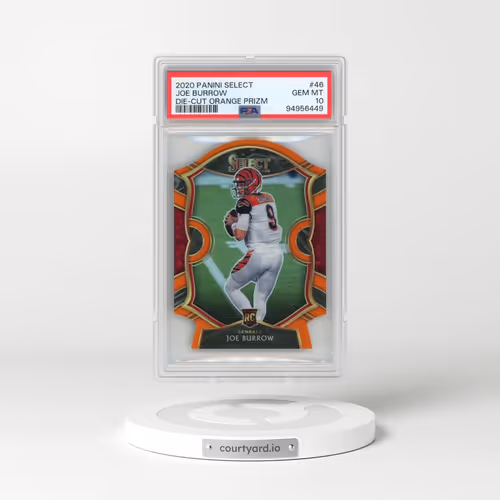 2020 Panini Select #46 Joe Burrow - Die-Cut Orange Prizm (PSA 10 GEM MINT)