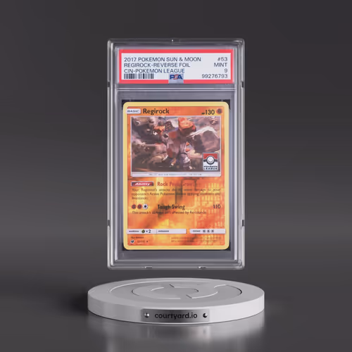 2017 Pokémon Sun & Moon Crimson Invasion #53 Regirock - Reverse Foil Pokemon League (PSA 9 MINT)