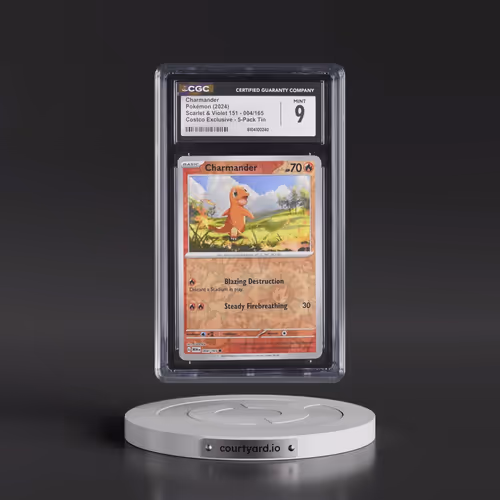 2024 Pokémon Mew EN-151 #004 Charmander - 151 5-Pack Mini Tins (CGC 9 MINT)
