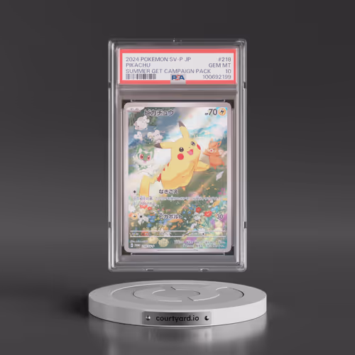 2024 Pokémon SV-P Promo #218 Pikachu - Summer of Pokeca Is Here! Promo Card Get Campaign Pack (PSA 10 GEM MINT)