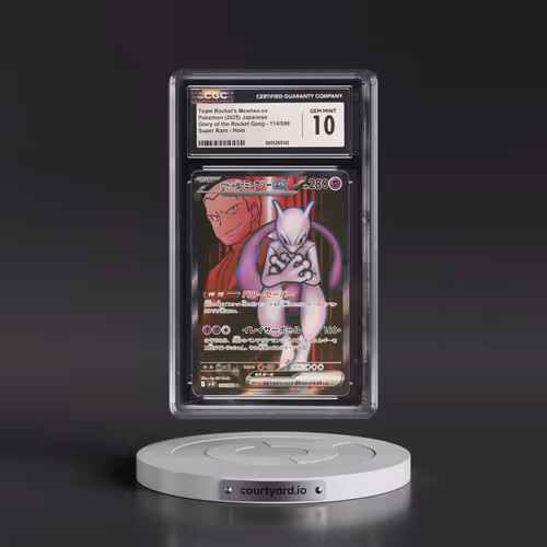 2025 Pokémon SV10-Glory of Team Rocket #114 Team Rocket's Mewtwo EX - Holo Super Rare (CGC 10 GEM MI