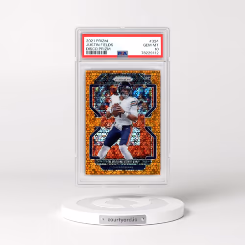 2021 Panini Prizm #334 Justin Fields - Disco Prizm (PSA 10 GEM MINT)