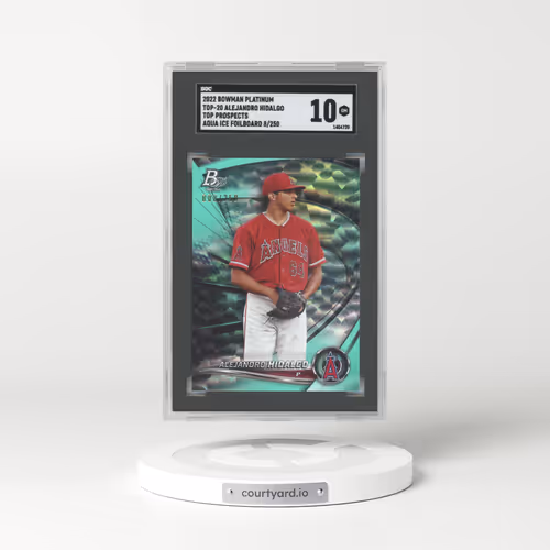 2022 Bowman Platinum #TOP-20 Alejandro Hidalgo - Top Pros. Aqua Ice Foil (SGC 10 GEM MINT)