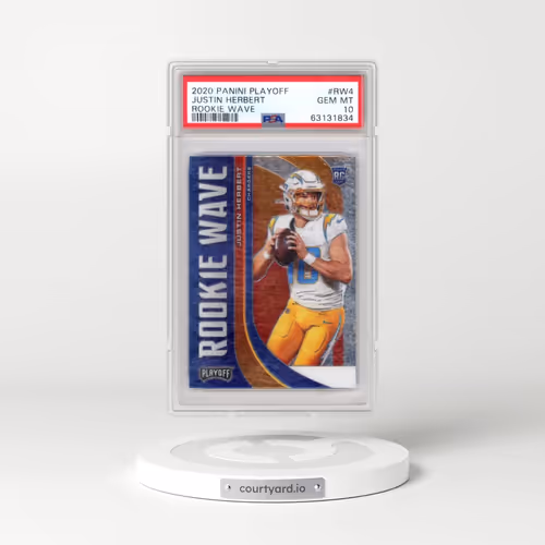 2020 Panini Playoff Rookie Wave #RW4 Justin Herbert (PSA 10 GEM MINT)