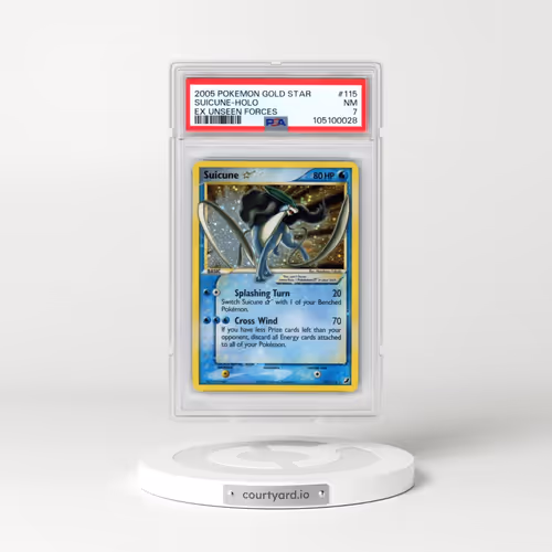 2005 Pokémon EX Unseen Forces #115 Suicune - Holo Gold Star (PSA 7 NM)