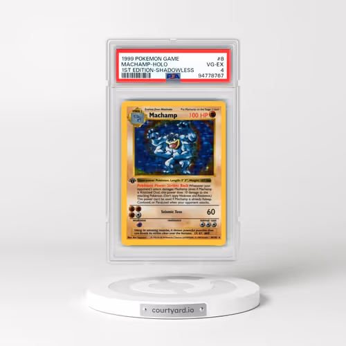 1999 Pokémon Game #8 Machamp - 1st Edition Holo Shadowless (PSA 4 VG-EX)