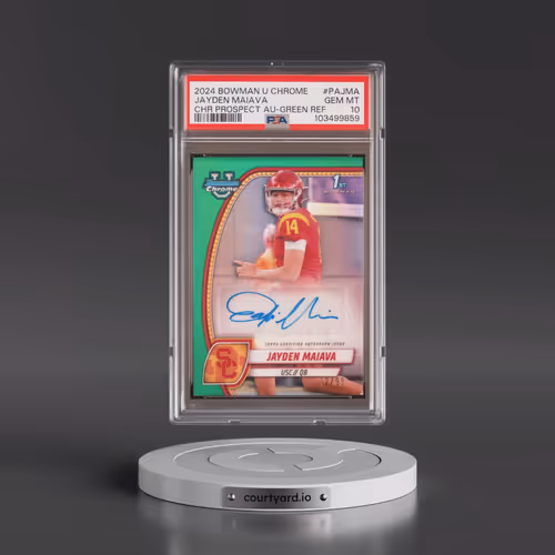 2024 Bowman University Chrome Bowman Chrome Prospect Autographs #PAJMA Jayden Maiava - Green Refract
