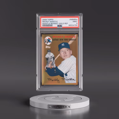 2008 Topps Mickey Mantle Reprint #MMR54 Mickey Mantle - Gold Refractor (PSA 9 MINT)