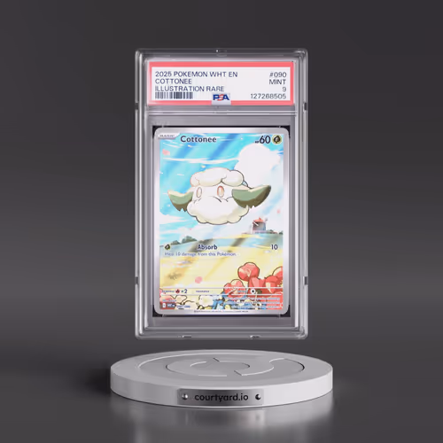 2025 Pokémon Wht EN-White Flare #090 Cottonee - Illustration Rare (PSA 9 MINT)