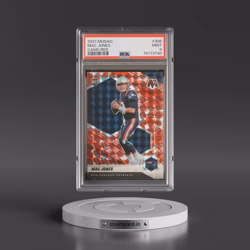 2021 Panini Mosaic #306 Mac Jones - Camo Red (PSA 9 MINT)
