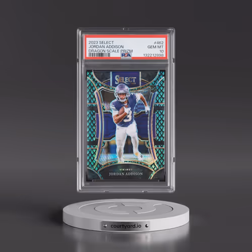 2023 Panini Select #462 Jordan Addison - Dragon Scale Prizm (PSA 10 GEM MINT)
