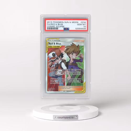 2019 Pokémon Sun & Moon Cosmic Eclipse #234 Red & Blue - Full Art (PSA 10 GEM MINT)