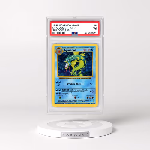 1999 Pokémon Game #6 Gyarados - Holo Shadowless (PSA 7 NM)
