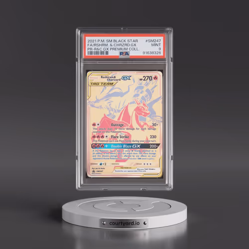 2021 Pokémon SM Black Star Promo #SM247 Reshiram & Charizard GX - Holo Full Art Reshiram & Charizard