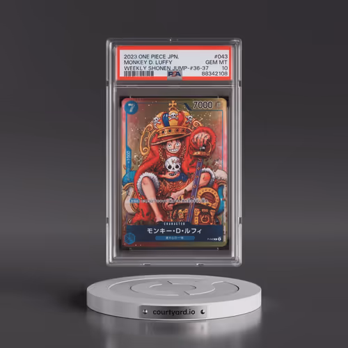 2023 One Piece Japanese Promos #043 Monkey D. Luffy - Weekly Shonen Jump-Issue 36-37 (PSA 10 GEM MIN