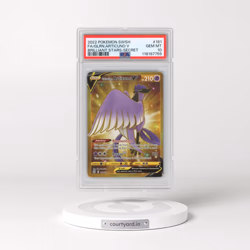 2022 Pokémon Sword & Shield Brilliant Stars #181 Galarian Articuno V - Holo Full Art Secret (PSA 10