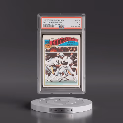 1977 Topps Mexican #526 AFC Championship/Raiders/Steelers (PSA 5 EX)