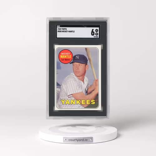 1969 Topps #500 Mickey Mantle - Last Name in Yellow (SGC 6 EX-MT)