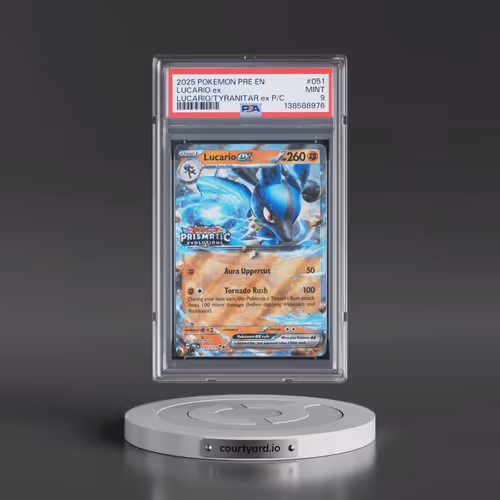 2025 Pokémon Pre EN-Prismatic Evolutions #051 Lucario EX - Holo Lucario EX & Tyranitar EX Premium Co