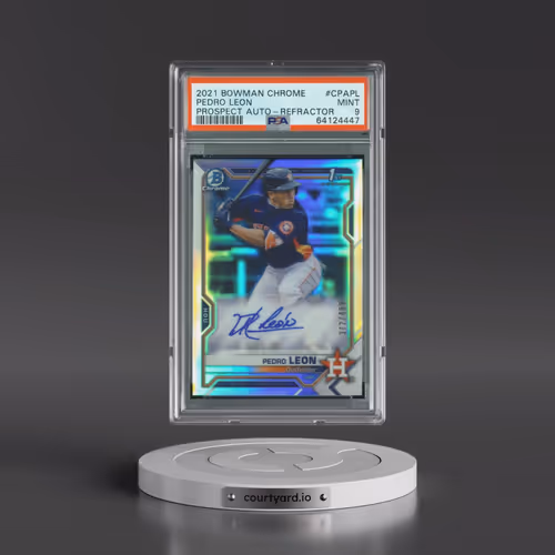 2021 Bowman Chrome Prospect Autographs #CPAPL Pedro Leon - Refractor (PSA 9 MINT)