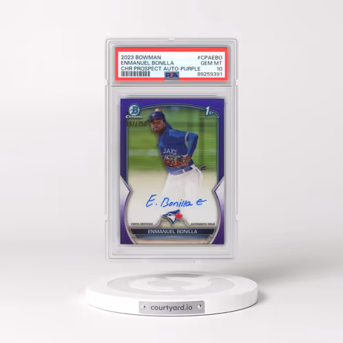 2023 Bowman Chrome Prospect Autographs #CPAEBO Enmanuel Bonilla - Purple Refractor (PSA 10 GEM MINT)