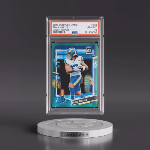2023 Panini Donruss Optic #238 Puka Nacua - Green Hyper (PSA 10 GEM MINT)