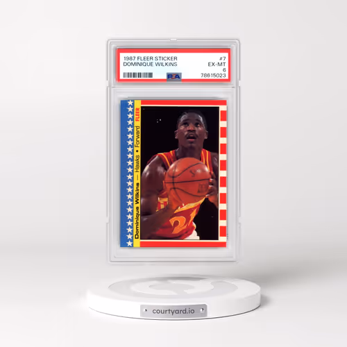 1987 Fleer Sticker #7 Dominique Wilkins (PSA 6 EX-MT)