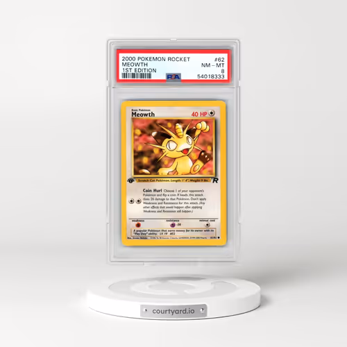 2000 Pokémon Rocket #62 Meowth - 1st Edition (PSA 8 NM-MT)