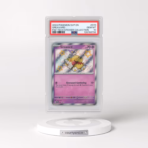 2024 Pokémon Svp EN-SV Black Star Promo #070 Greavard - Paldean Fates Tech Sticker Collection (PSA 1