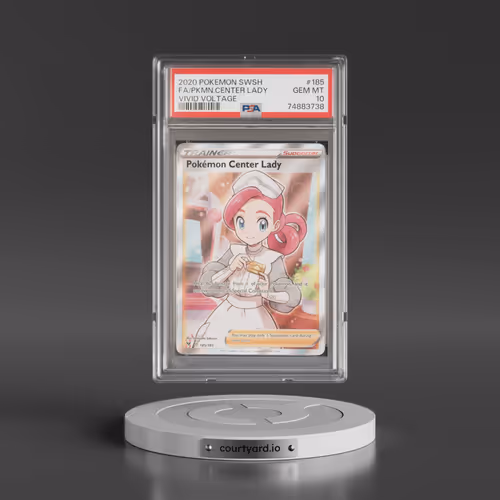 2020 Pokémon Sword & Shield Vivid Voltage #185 Pokemon Center Lady - Full Art (PSA 10 GEM MINT)
