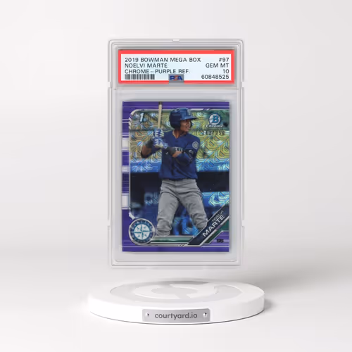 2019 Bowman Mega Box Chrome #97 Noelvi Marte - Purple Refractor (PSA 10 GEM MINT)