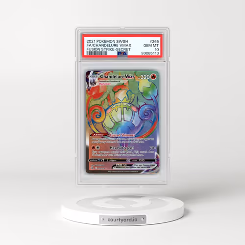 2021 Pokémon Sword & Shield Fusion Strike #265 Chandelure Vmax - Full Art Secret (PSA 10 GEM MINT)