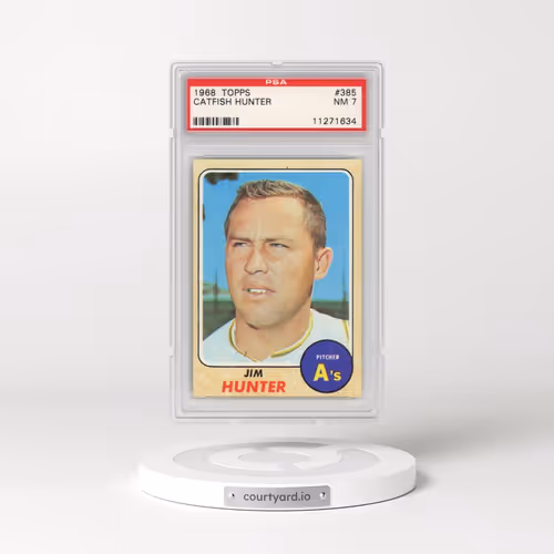1968 Topps #385 Catfish Hunter (PSA 7 NM)