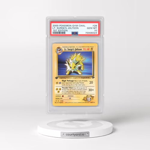 2000 Pokémon Gym Challenge #28 LT. Surge's Jolteon - 1st Edition (PSA 10 GEM MINT)