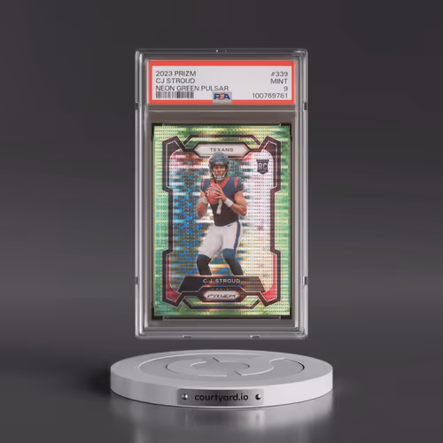 2023 Panini Prizm #339 CJ Stroud - Neon Green Pulsar (PSA 9 MINT)